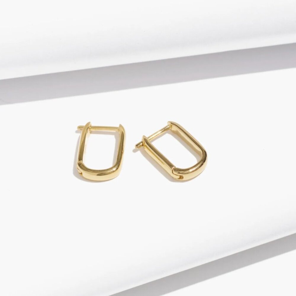 Madewell Gold Geometric Huggie Earrings